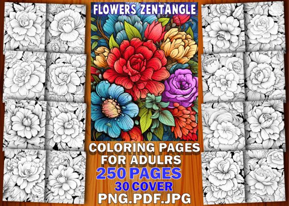 Download Flowers Zentangle Coloring Book - KDP - Flowers zentangle coloring book Collection