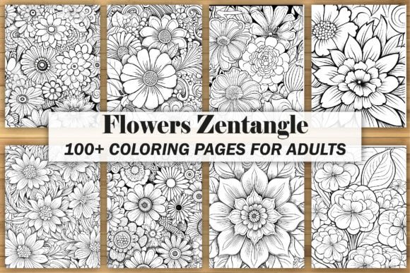 Download Flowers Zentangle Coloring Book - KDP - Flowers zentangle coloring book Collection