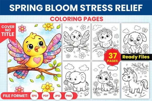 Download Spring Bloom Stress Relief Coloring Page - Spring Collection