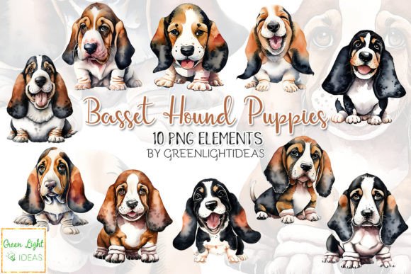 Download Cute Basset Hound Dog Puppy Clipart - Hound Collection