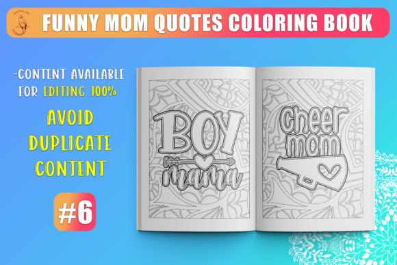 Download Funny Mom Quotes Coloring Book KDP SVG - Premium Resources