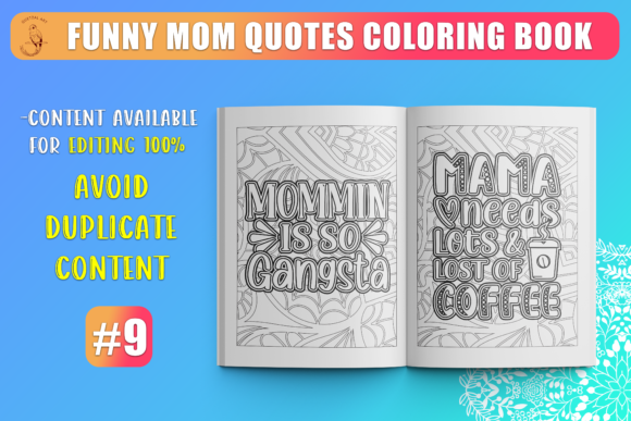 Download Funny Mom Quotes Coloring Book SVG - Premium Resources