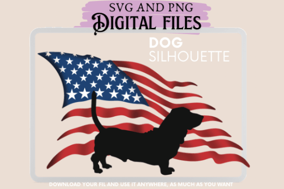 Download Basset Hound Dog Silhouette Flag - Hound Collection
