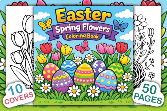 Download Easter Spring Flowers Coloring Book - Spring Collection