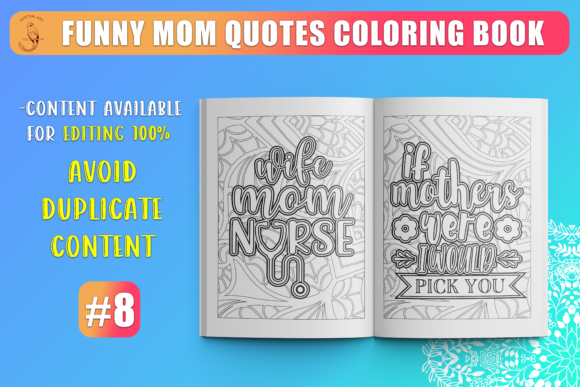 Download Funny Mom Quotes Coloring Book KDP SVG - Premium Resources